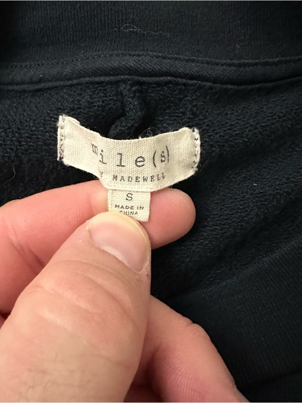 Mile(s) by Madewell Cotton Reveur Graphic Drawstring Sweatshirt Black Size Small - Picture 5 of 9